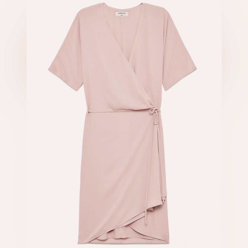 Aritzia Babaton Juro Wrap Dress in Light Pink, Large
